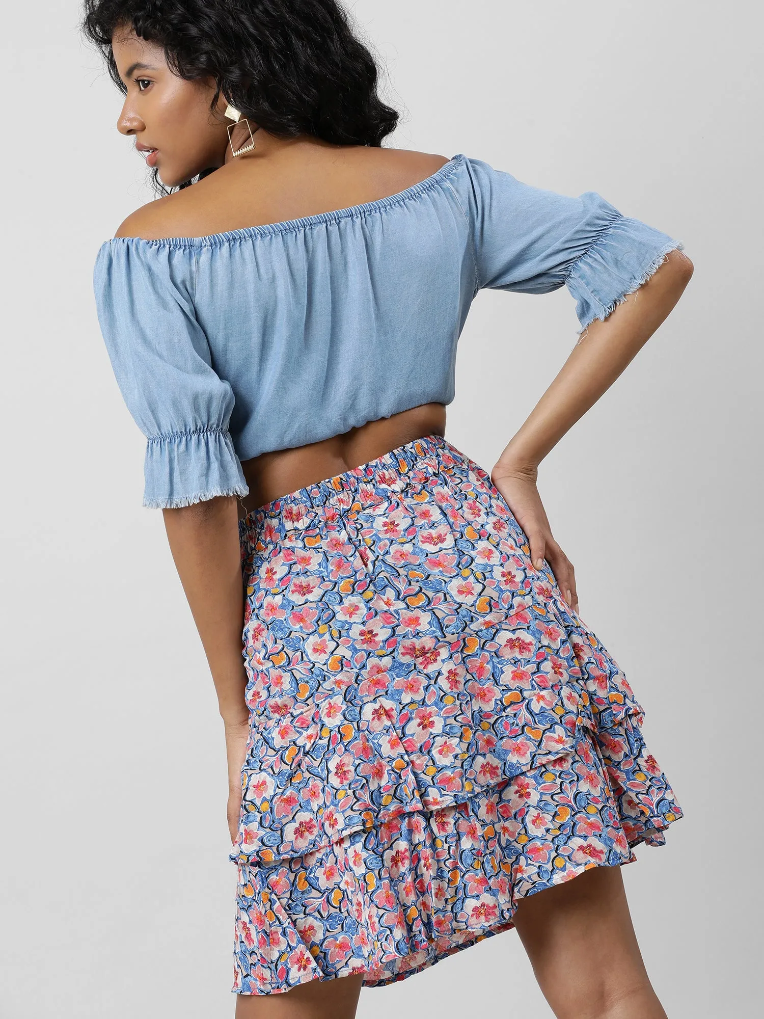 Women Blooms In Style Layered Floral Skirt