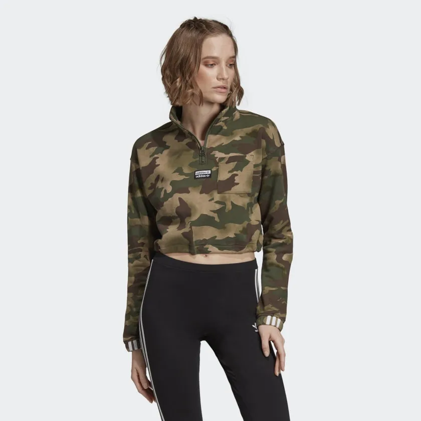 Womens Adidas Originals Half-Zip Sweater (Camo)