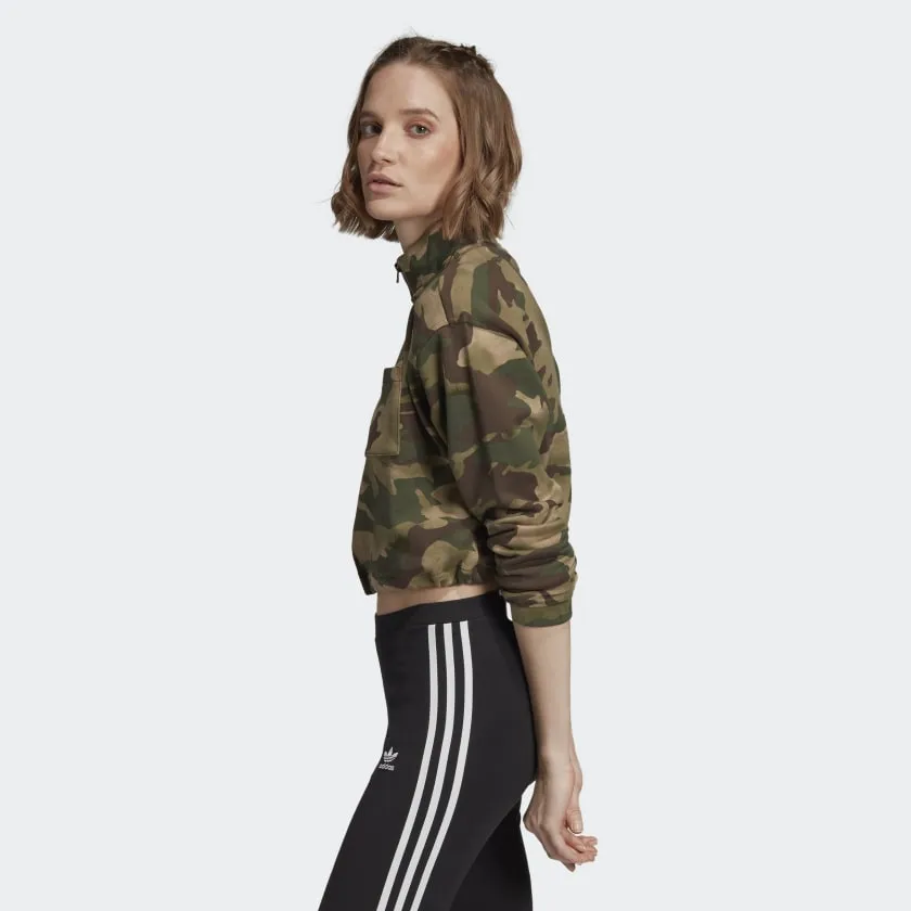 Womens Adidas Originals Half-Zip Sweater (Camo)