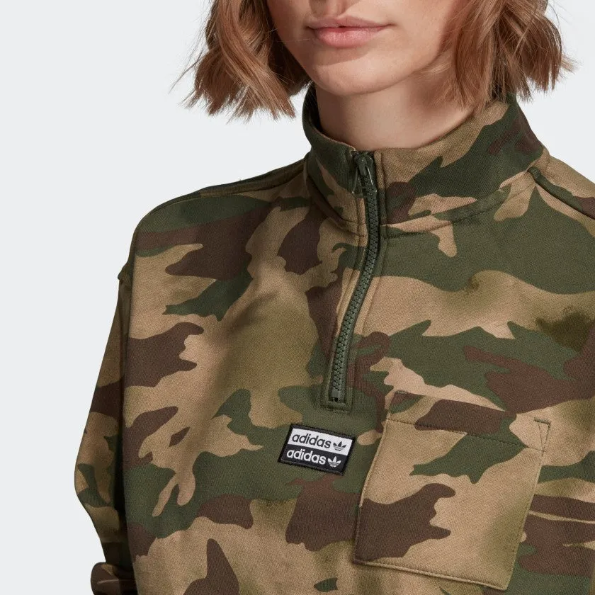 Womens Adidas Originals Half-Zip Sweater (Camo)