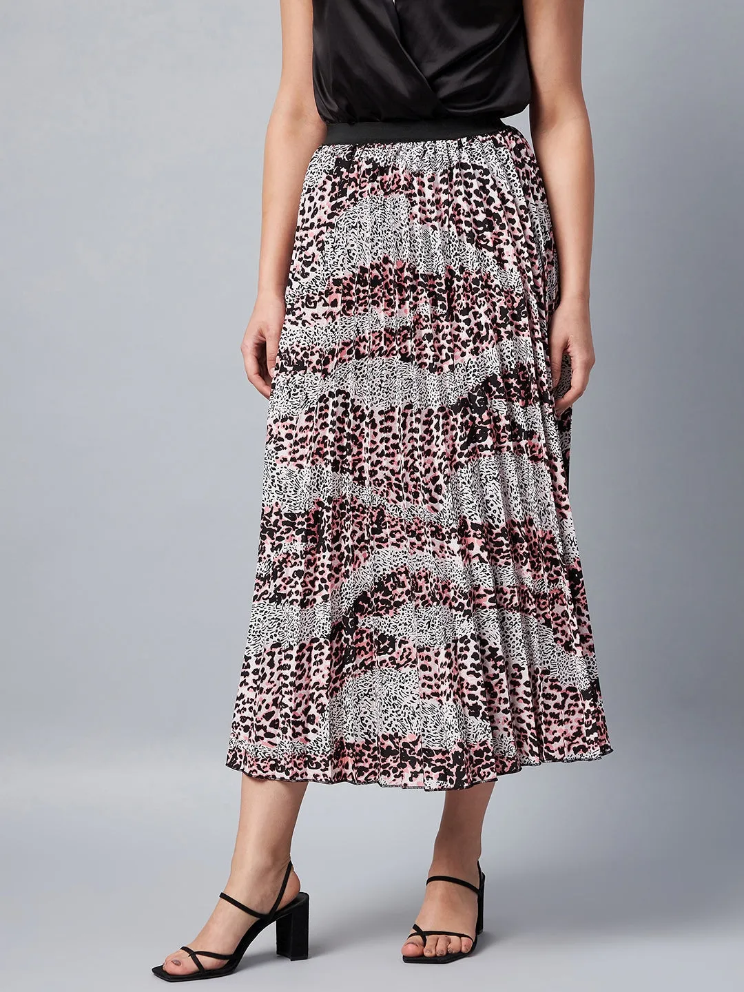 Women's Animal Print Pleated Skirt - Stylestone