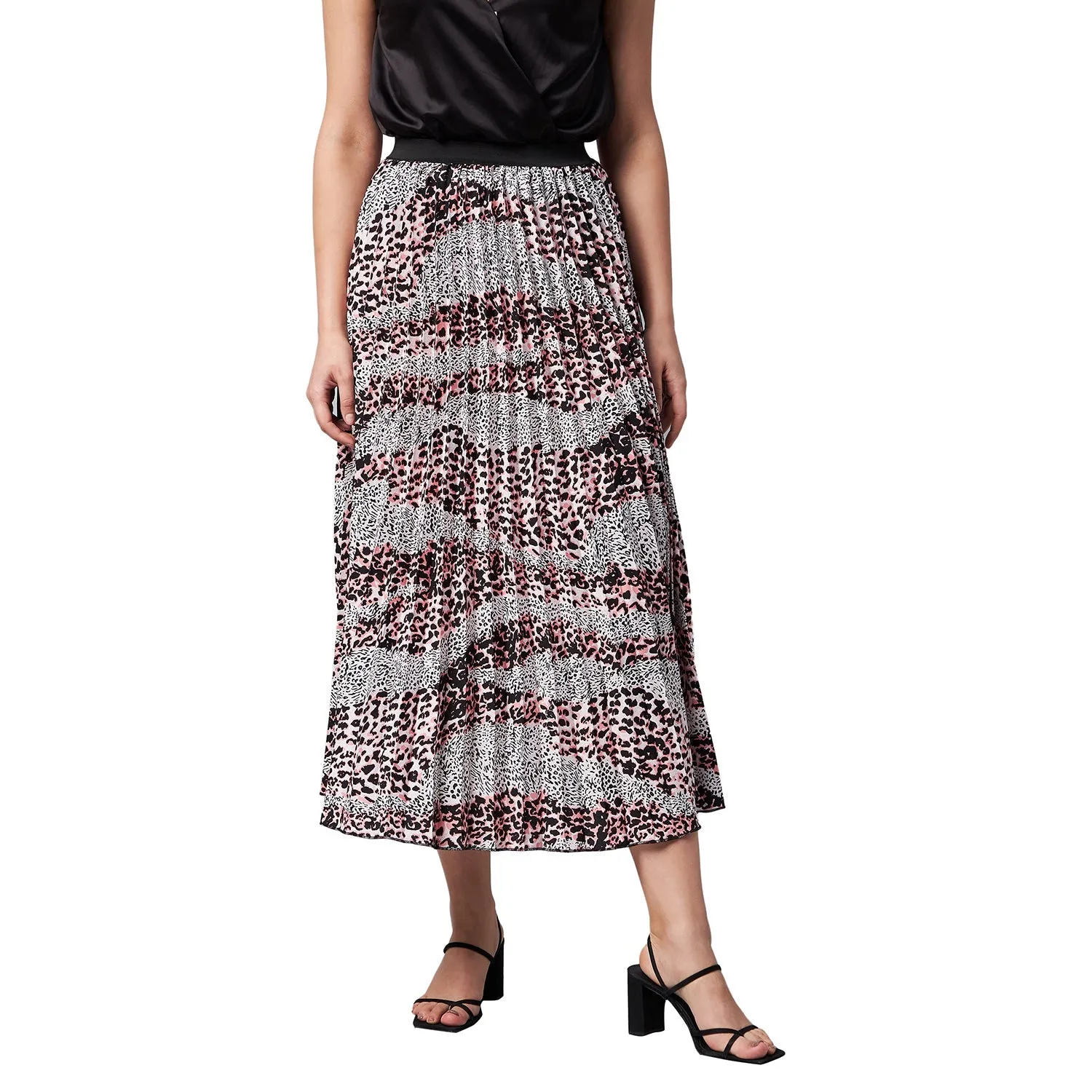 Women's Animal Print Pleated Skirt - Stylestone
