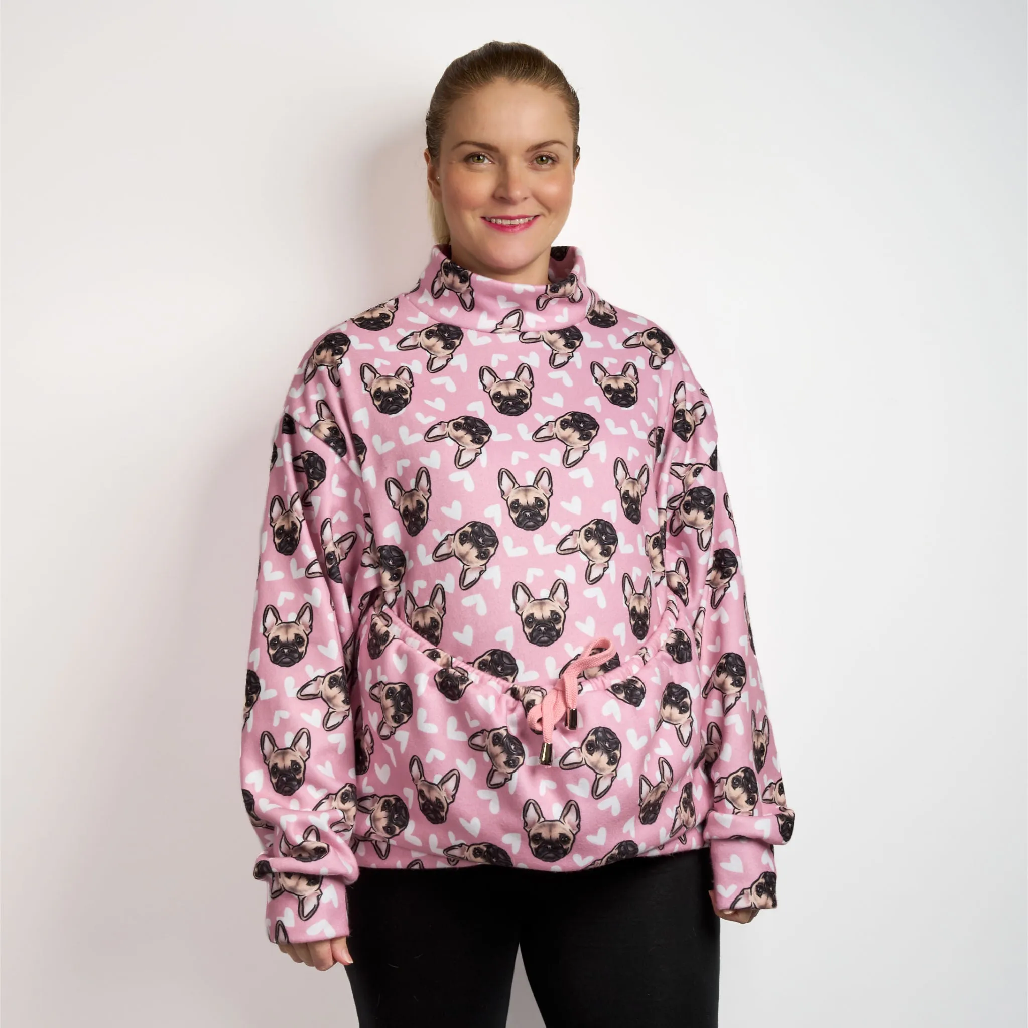 Womens Luxury Oversized Sweater - PINK CHUG FACE