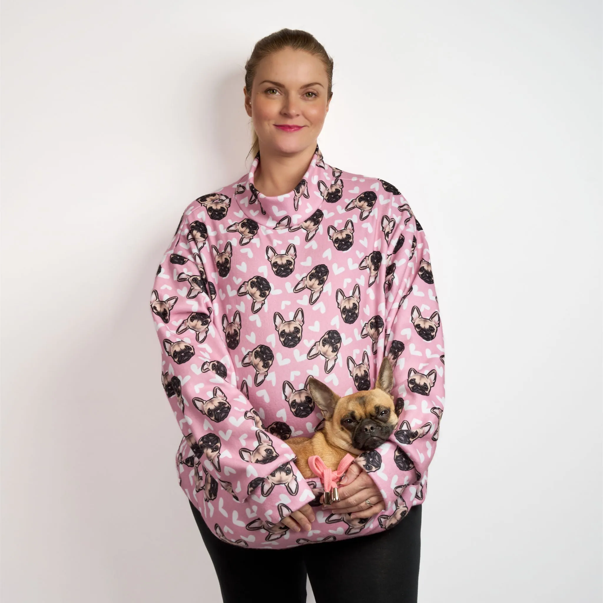 Womens Luxury Oversized Sweater - PINK CHUG FACE