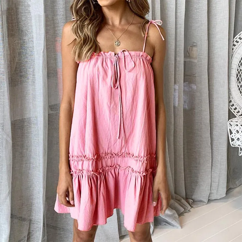 Women's Summer Casual Loose Sleeveless Mini Dress