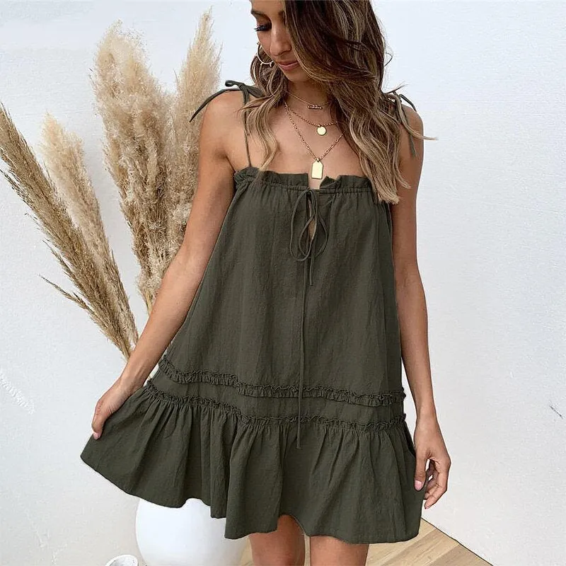 Women's Summer Casual Loose Sleeveless Mini Dress