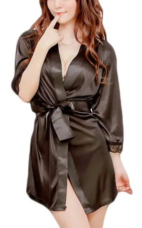 Xs and Os Women Babydoll Satin Nightwear Robe Plus Size