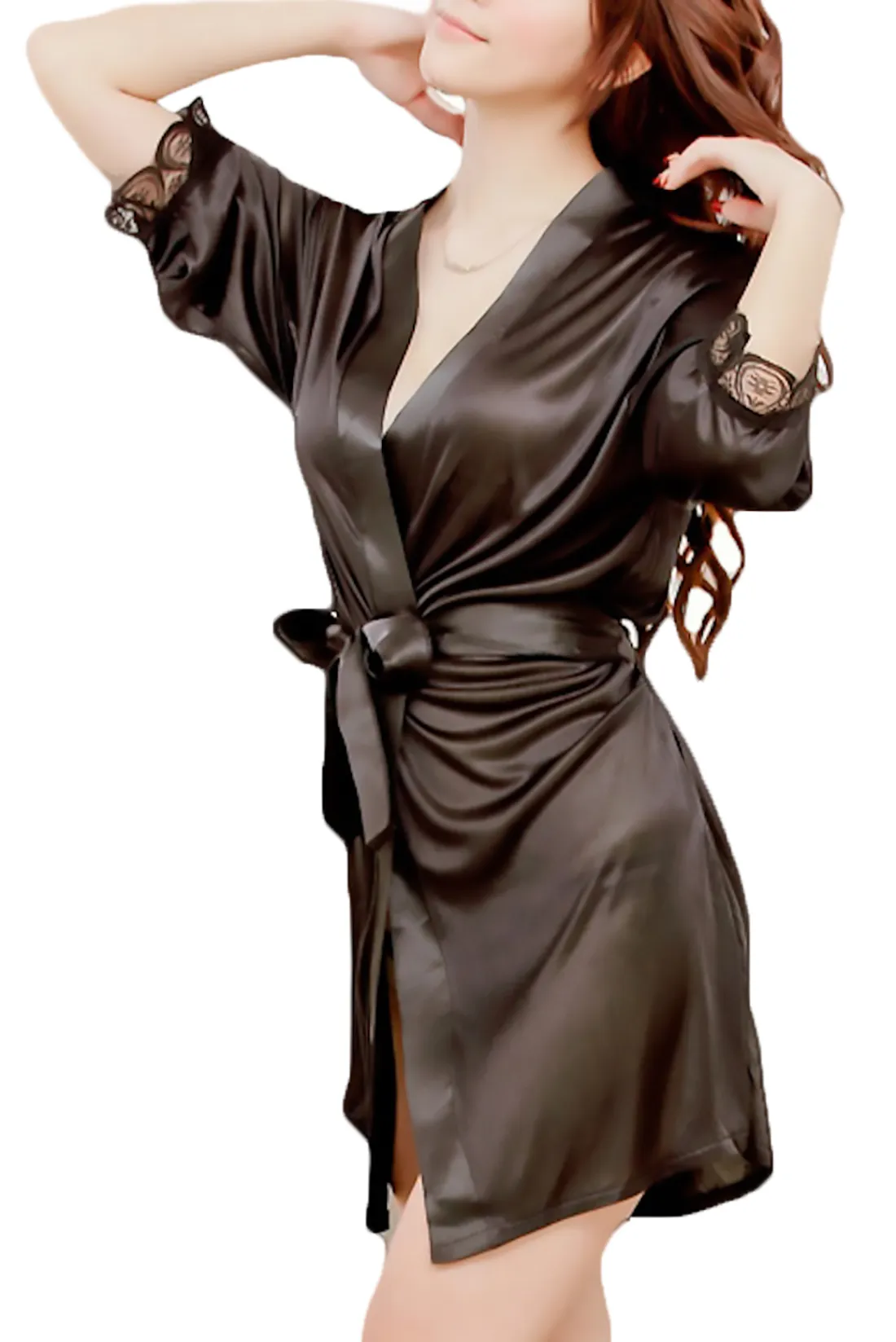 Xs and Os Women Babydoll Satin Nightwear Robe Plus Size